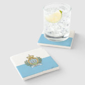 Flagge San Marino Steinuntersetzer (Seitenansicht)