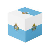 Flagge San Marino Würfel (Rückseite Schrägansicht)