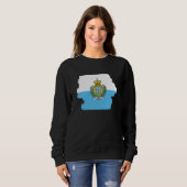 Flagge San Marinos 3 Sweatshirt (Vorne ganz)