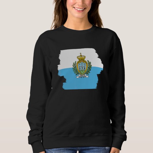 Flagge San Marinos 3 Sweatshirt (Vorderseite)