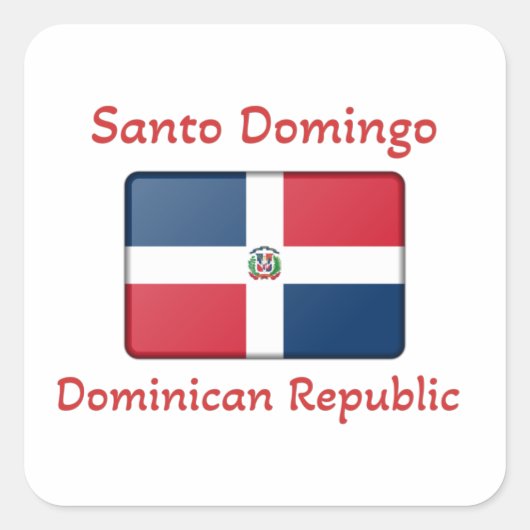 Flagge Santo Domingo Dominikanische Republik Quadratischer Aufkleber (Vorderseite)