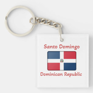 Flagge Santo Domingo Dominikanische Republik Schlüsselanhänger