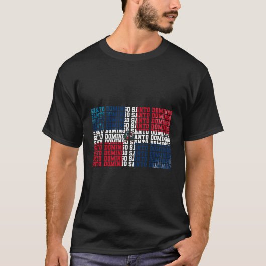 Flagge Santo Domingo Dominikanische Republik T-Shirt (Vorderseite)