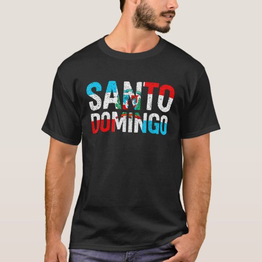 Flagge Santo Domingo Dominikanische Republik T-Shirt (Vorderseite)