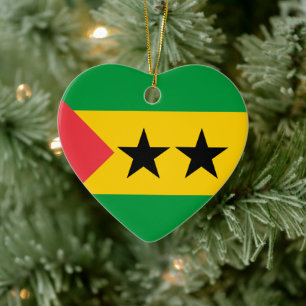 Flagge São Tomé und Príncipe Keramik Ornament