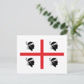 Flagge Sardiniens Postkarte (Stehend Vorderseite)