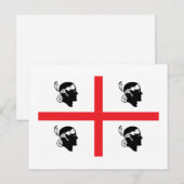 Flagge Sardiniens Postkarte (Vorne/Hinten)