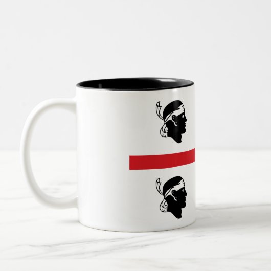 Flagge Sardiniens (Sardinien) (Italien) Zweifarbige Tasse (Links)