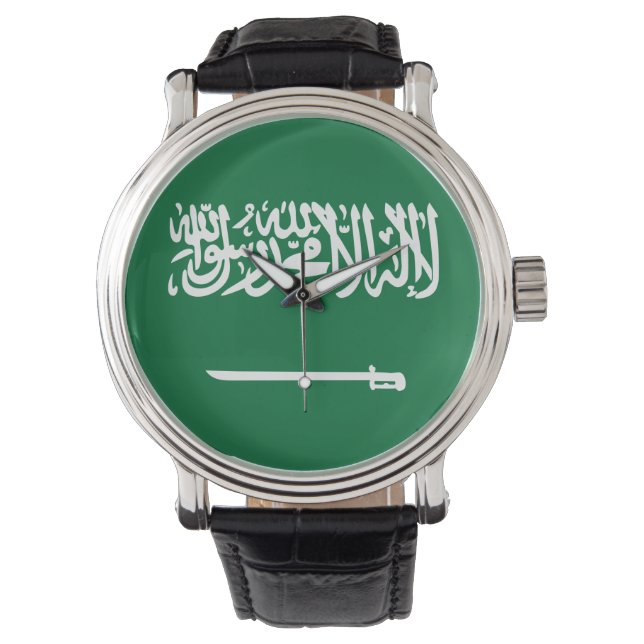 Flagge Saudi-Arabiens Armbanduhr (Vorderseite)