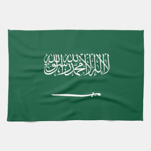 Flagge Saudi-Arabiens Geschirrtuch (Horizontal)