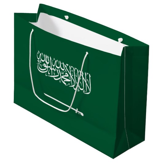 Flagge Saudi-Arabiens Große Geschenktüte (Vorderseite Schrägansicht)