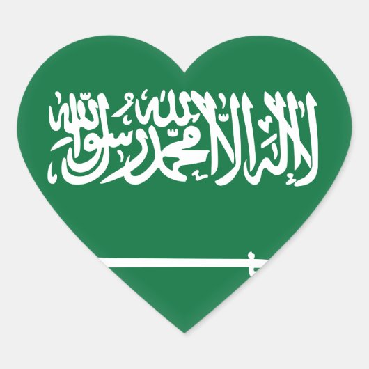 Flagge Saudi-Arabiens Herz-Aufkleber (Vorderseite)