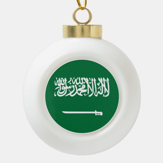 Flagge Saudi-Arabiens Keramik Kugel-Ornament (Vorderseite)