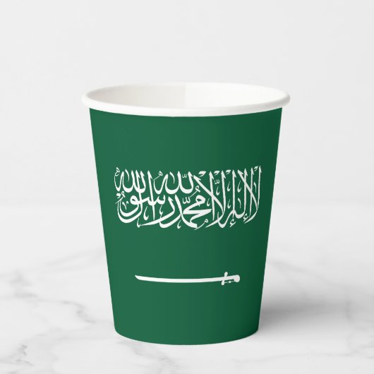 Flagge Saudi-Arabiens Pappbecher (Links)