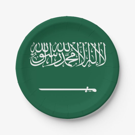 Flagge Saudi-Arabiens Pappteller (Vorderseite)