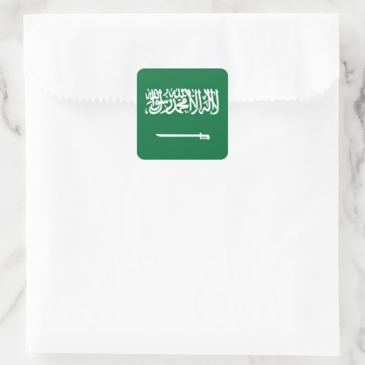 Flagge Saudi-Arabiens Quadratischer Aufkleber (Tasche)