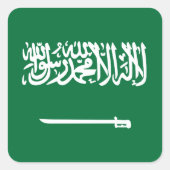 Flagge Saudi-Arabiens Quadratischer Aufkleber (Vorderseite)