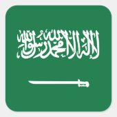 Flagge Saudi-Arabiens Quadratischer Aufkleber (Vorderseite)