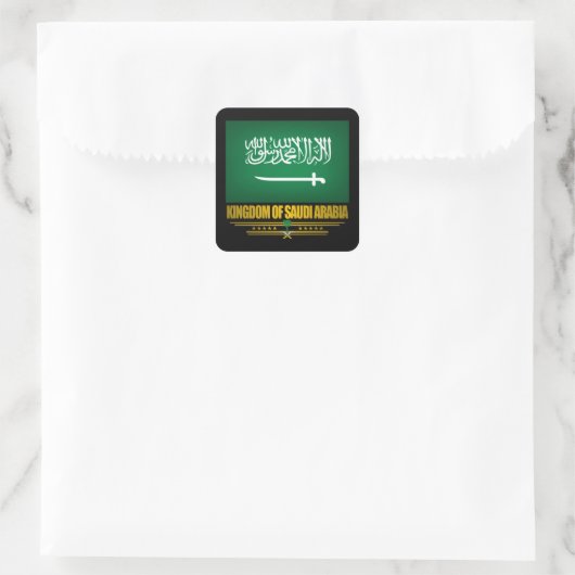 Flagge Saudi-Arabiens Quadratischer Aufkleber (Tasche)