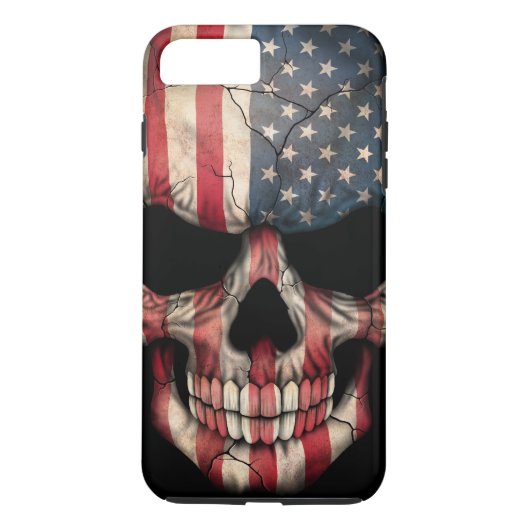 Flagge-Schädel auf Schwarzem Case-Mate iPhone Hülle (Rückseite)