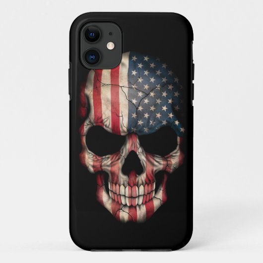 Flagge-Schädel auf Schwarzem Case-Mate iPhone Hülle (Rückseite)