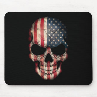 Flagge-Schädel auf Schwarzem Mousepad
