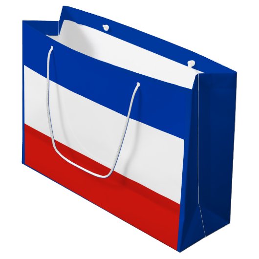 Flagge Schleswig-Holstein Große Geschenktasche Geschenktüte (Vorderseite Schrägansicht)