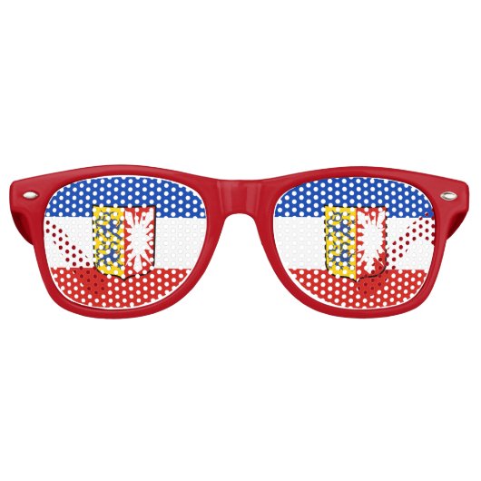 Flagge Schleswig-Holstein Retro-Sonnenbrille Partybrille (Vorderseite)
