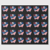 Flagge-Schmetterlings-rotes weißes Blau USA Geschenkpapier (Flach)