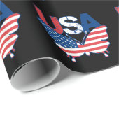 Flagge-Schmetterlings-rotes weißes Blau USA Geschenkpapier (Rolleneckpunkt)