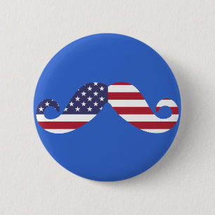 Flagge-Schnurrbart Button