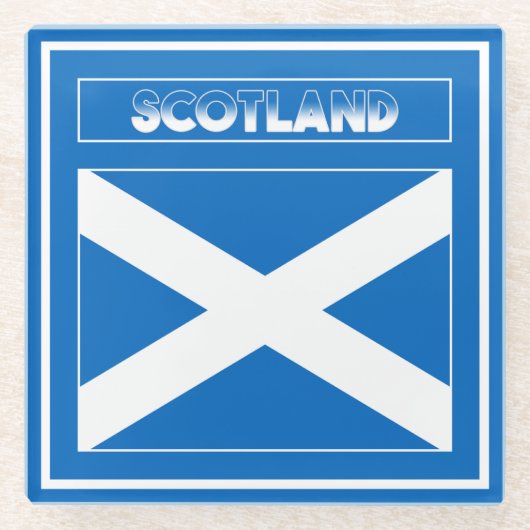 Flagge Schottland Glasuntersetzer (Vorderseite)