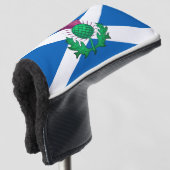 Flagge Schottlands mit Thistle Superated Golf He Headcover (3/4 Vorderseite)