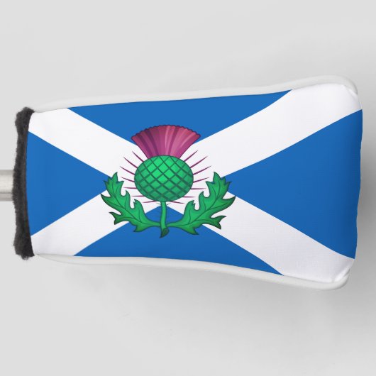 Flagge Schottlands mit Thistle Superated Golf He Headcover (Vorderseite)