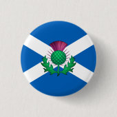 Flagge Schottlands mit Thistle überlagert Button (Vorderseite)