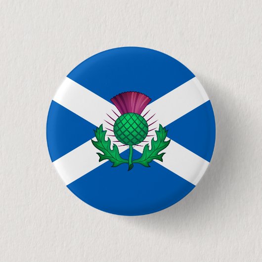 Flagge Schottlands mit Thistle überlagert Button (Vorderseite)