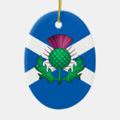 Flagge Schottlands mit Thistle überlagert Keramik Ornament (Vorne)