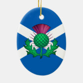 Flagge Schottlands mit Thistle überlagert Keramik Ornament (Hinten)