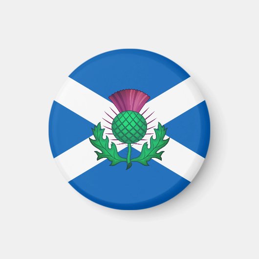 Flagge Schottlands mit Thistle überlagert Magnet (Vorne)