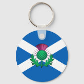Flagge Schottlands mit Thistle überlagert Schlüsselanhänger (Rückseite)