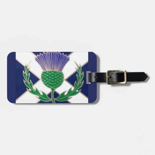 Flagge Schottlands und Distel Gepäckanhänger (Vorderseite horizontal)