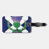 Flagge Schottlands und Distel Gepäckanhänger (Rückseite horizontal)