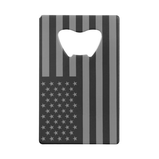 Flagge-schwarzes Grau Geldkarten Flaschenöffner (Rückseite)