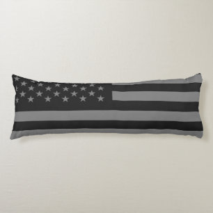 Flagge-schwarzes Grau Seitenschläferkissen
