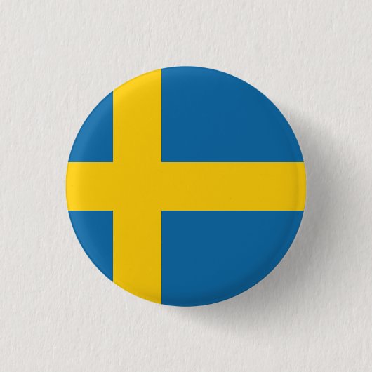 Flagge Schweden Button (Vorderseite)