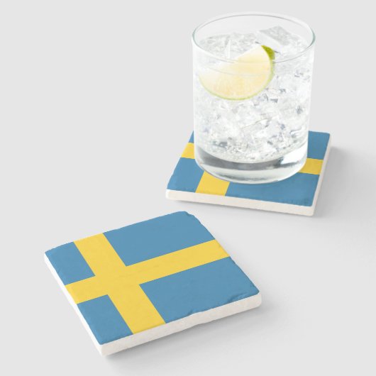 Flagge Schweden Steinuntersetzer (Seitenansicht)