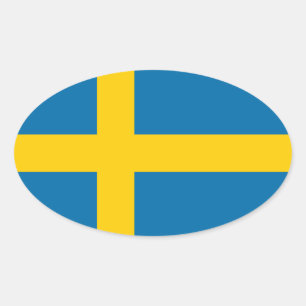 Flagge Schwedens Ovaler Aufkleber