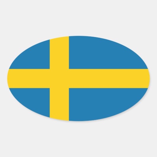 Flagge Schwedens Ovaler Aufkleber (Vorderseite)