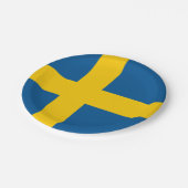 Flagge Schwedens Papier Teller (Schrägansicht)