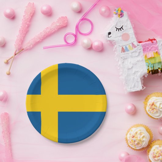 Flagge Schwedens Pappteller (Party)